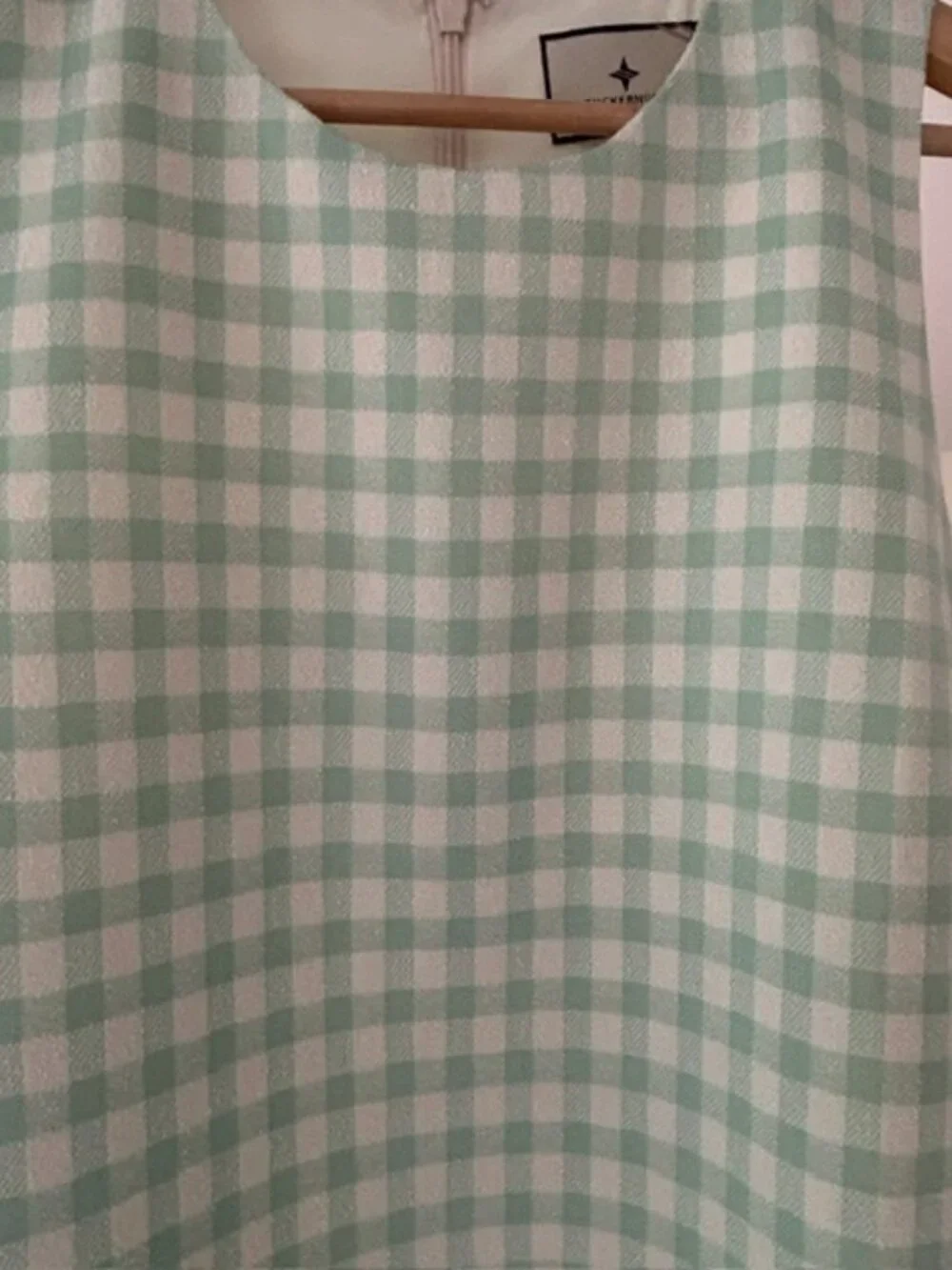 Tuckernuck Julep Gingham Sconset Dress NWT Medium Green White Shift Dress - Picture 5 of 6